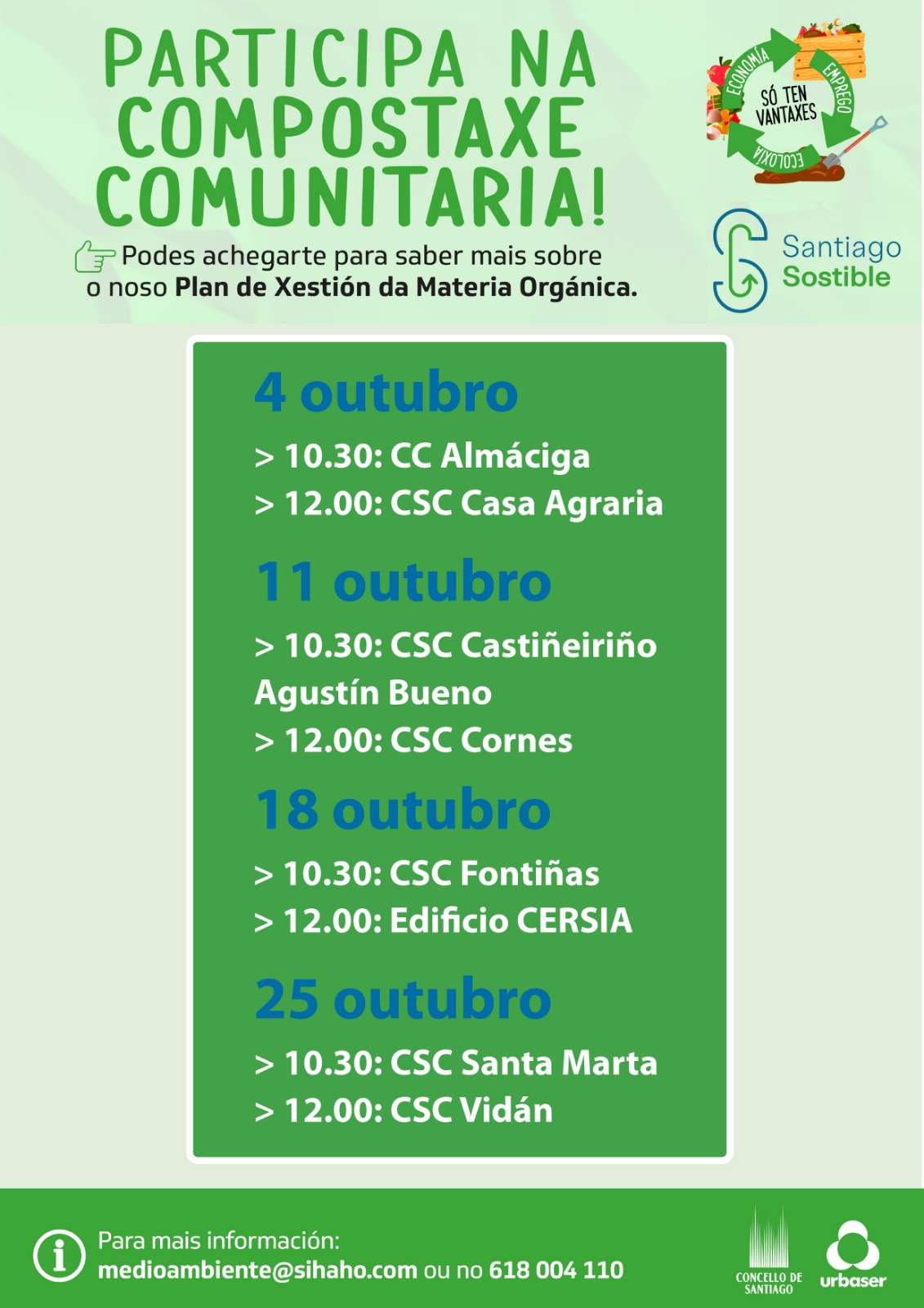 Un novo ciclo de charlas sobre ‘Compostaxe Comunitaria’ aterriza en Compostela