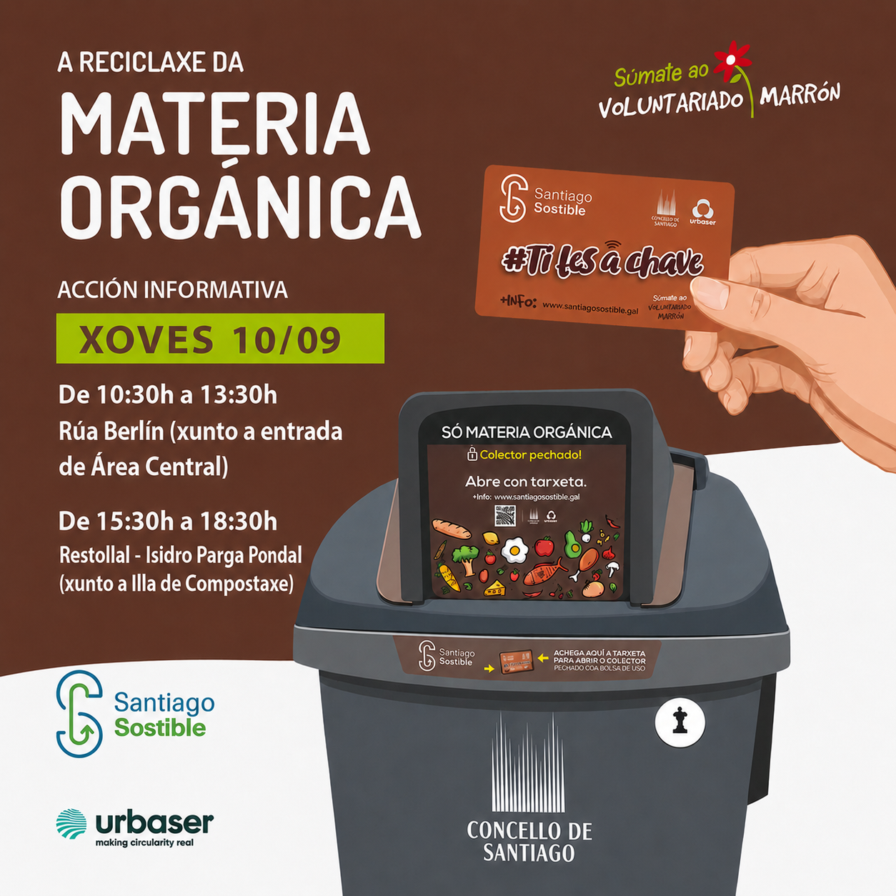 VOLVEN AS ACCIÓNS INFORMATIVAS ‘TI TES A CHAVE’ ÁS RÚAS DE COMPOSTELA